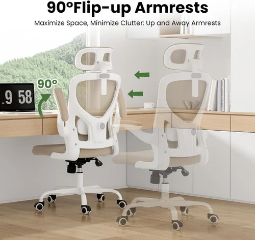 Miniatura 5 de Soohow Silla de oficina ergonómica, silla de escritorio de malla de oficina con reposabrazos de soporte lumbar ajustables, cómoda silla