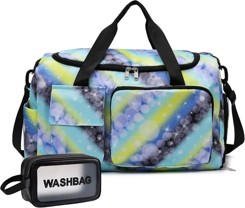 Miniatura 353 de Pequeña bolsa de gimnasio para mujer, bolsa de viaje con compartimento para zapatos