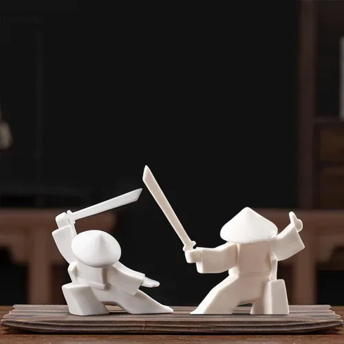 Miniatura 11 de LYART Estatua de guerrero de mascotas de té, accesorios de adorno de té, decoración de té de Kung Fu, regalo para casa y oficina, regalo del día