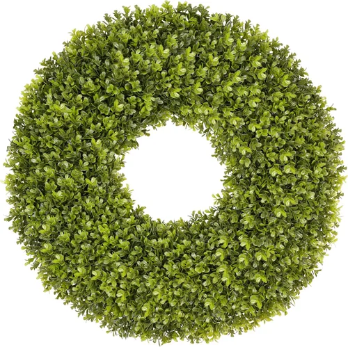 Miniatura 16 de DDHS Corona de boj de 18 pulgadas para puerta principal – Corona artificial verde de casa de campo, decoración DIY para primavera, verano, otoño e
