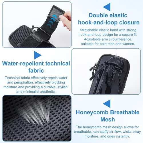 Miniatura 6 de Bolsa cruzada para teléfono celular con banda para el brazo, bolsa impermeable para teléfono compatible con iPhone y Android de hasta 7 pulgadas