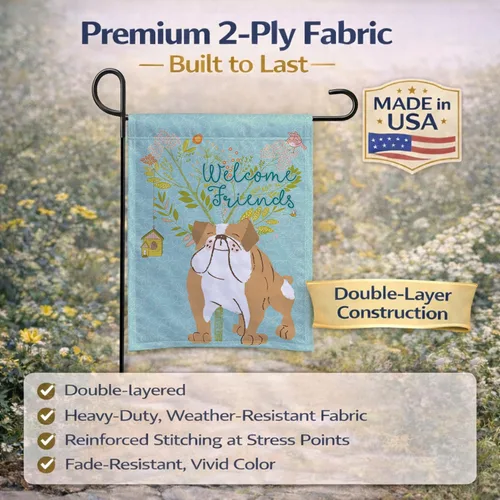 Miniatura 5 de Caroline's Treasures BB7602GF Bandera de jardín con texto en inglés "Welcome Friends" - Bandera decorativa para patio exterior, patio, parterres