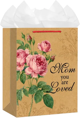 Miniatura 13 de D4DREAM Bolsa de regalo de San Valentín – Bolsa de regalo de aniversario de 13 pulgadas con papel de seda para mujeres, hombres, novio, novia, 7-1