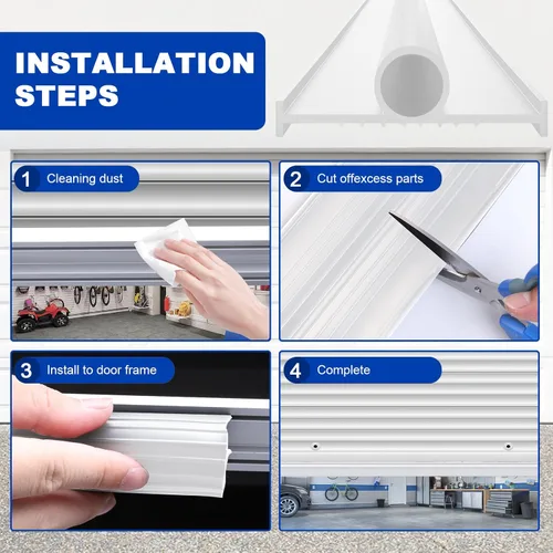 Miniatura 6 de DGSL - Tiras de sellado para puerta de garaje inferior de goma impermeable, universal, resistente a la intemperie, para sellado de umbral, tira