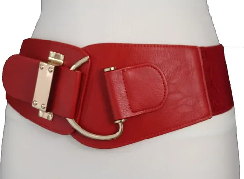 Miniatura 32 de TFJ - Cinturón ancho de moda para mujer, cintura alta, hebilla de gancho de metal dorado, talla XS, S, M, L, XL