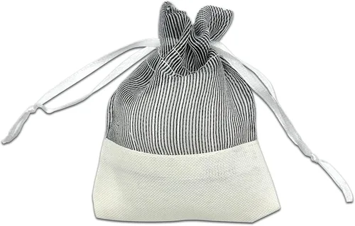 Miniatura 2 de TheDisplayGuys For Your Modern Living Paquete de 24 bolsas de regalo de lino y organza negra con cordones (XS 3 x 4), recuerdos de fiesta, muestras