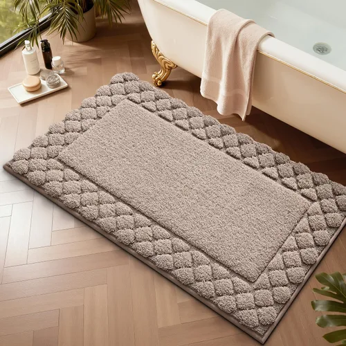 Miniatura 11 de LUMI Tapetes de baño, ultra suaves y absorbentes, para ducha, antideslizantes, lavables, con respaldo de goma, tapete de felpa de microfibra