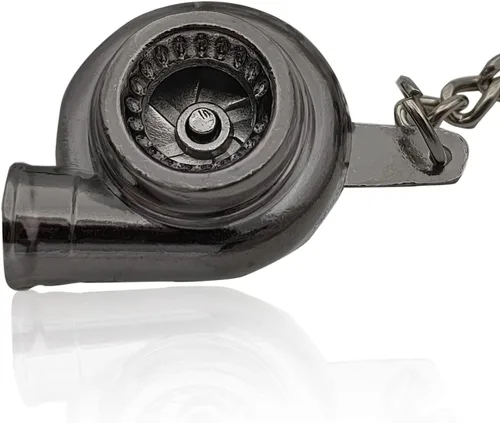 TEMI Llavero turbocompresor turbo, llavero giratorio turboturbocompresor llavero compresor llavero negro