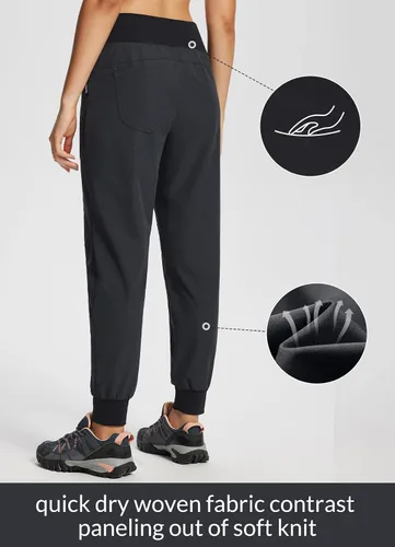 Miniatura 3 de BALEAF Pantalones deportivos para mujer, de secado rápido, impermeables, ligeros, para senderismo, pantalones deportivos de cintura alta