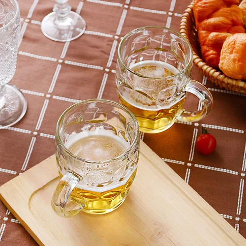 Miniatura 7 de QAPPDA Juego de tazas de cerveza, tazas de vidrio con mango de 19 onzas, vasos de cerveza grandes para congelador, vasos de cerveza de 18.9 fl oz