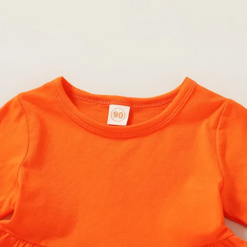 Miniatura 4 de Halloween Acción de Gracias niños ropa de calabaza pavo camiseta vestido + pantalones + diadema conjunto de otoño 3 piezas