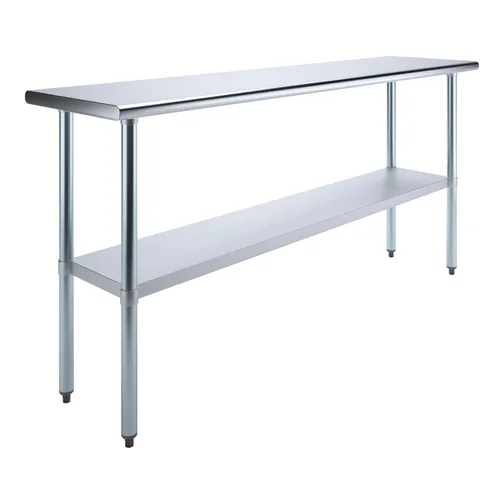 Miniatura 13 de AmGood Mesa de trabajo de acero inoxidable con estante inferior Preparación de alimentos NSF Estación de trabajo utilitaria