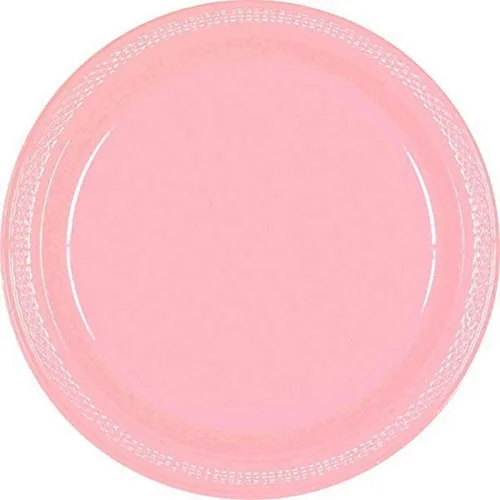 Vibrantes platos redondos de plástico rosa, 10 pulgadas (paquete de 20), diseño de calidad premium, ideales para cualquier evento o fiesta