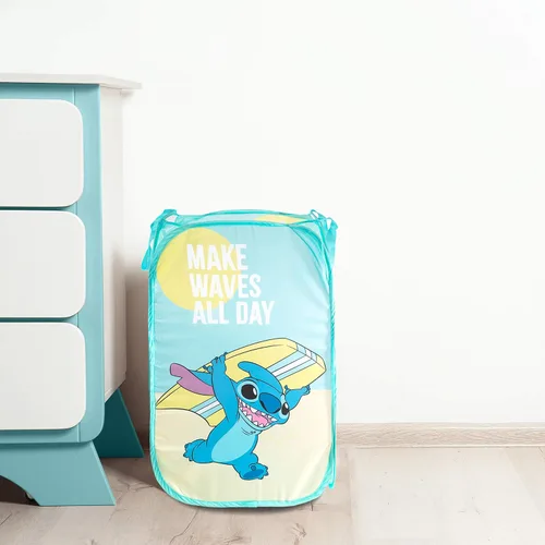 Miniatura 4 de Jay Franco Disney Lilo & Stitch Make Waves Cesta Emergente para Ropa Sucia - Cesta/Bolsa de Malla para Lavandería con Asas Duraderas