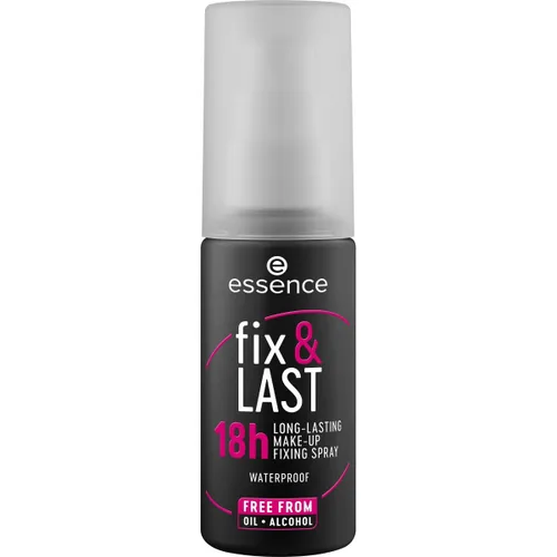 essence | Spray fijador de maquillaje de larga duración Fix & Last 18H | Fijación durante todo el día y a prueba de manchas | Vegano y libre de