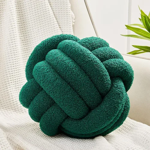 Miniatura 22 de Uvvyui Bola de Almohada con Nudo, Almohadas Decorativas Suaves para el Hogar, Almohada Redonda de Tiro, Almohada de Felpa Anudada Hecha a Mano