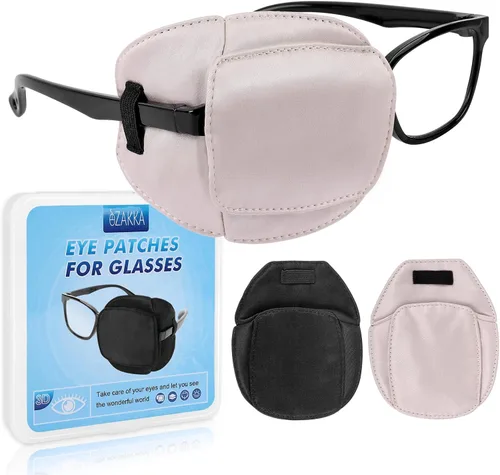 eZAKKA 2 parches 3D para ojos para adultos, ojo izquierdo y derecho, parche médico para anteojos de seda para ojos perezosos, ambliopía, estrabismo