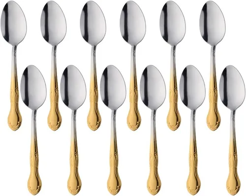 Miniatura 77 de Juego de 12 cucharas de café, mini cucharas de café, cucharas de espresso de acero inoxidable, cucharas pequeñas para postre, té, aperitivo, 4.6