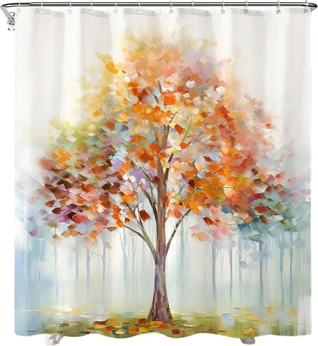 Miniatura 23 de Cortina de Ducha Divertida de Gato Lindo Divertido Árbol de Gato de Dibujos Animados Cortinas de Ducha para Baño Boho Anime Gatitos Niños Granja