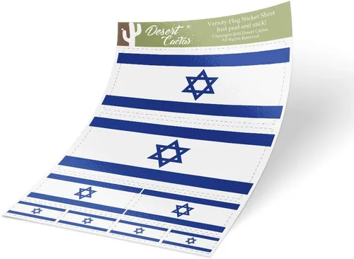 Calcomanías de la bandera de Israel, paquete de 8 unidades en total, calcomanías de país, logotipo de niños, álbum de recortes, automóvil, ventana,