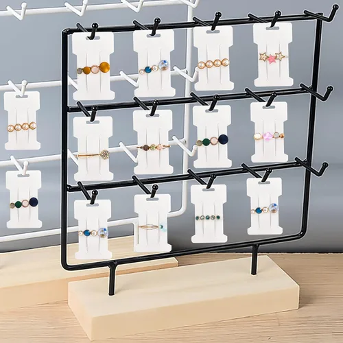 Miniatura 7 de 200 tarjetas de exhibición de pinzas para el cabello, pasadores para el cabello, soporte de exhibición de joyas, cartón de papel rectangular