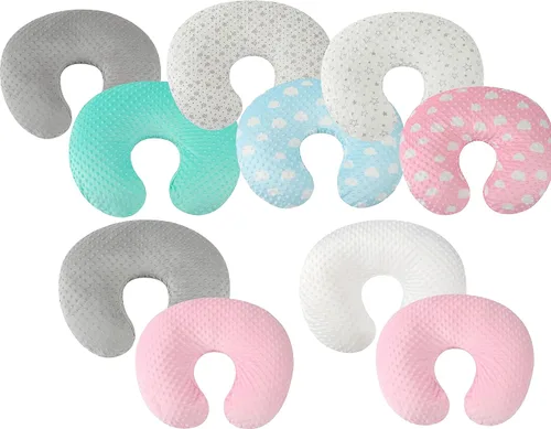 Miniatura 7 de Juego de fundas para almohada de lactancia con puntos, paquete de 2, fundas para almohada de lactancia, ultra suaves, compatibles con almohada Gris