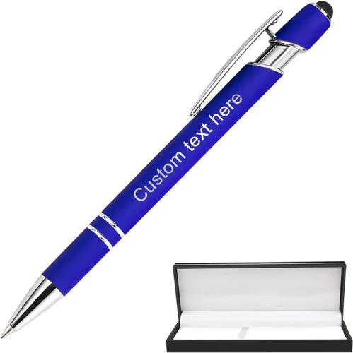 Miniatura 13 de Bolígrafos personalizados a granel con punta de lápiz capacitivo, bolígrafos personalizados de 0.020 in con nombre, logotipo o mensaje grabado