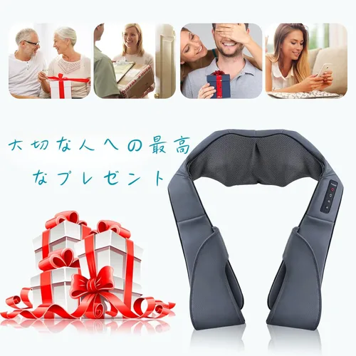 Miniatura 5 de TRIDUCNA Shiatsu Masajeador de cuello, espalda y hombros con calor, almohada eléctrica de masaje de tejido profundo 3D para espalda baja, Gris