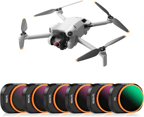 Juego de filtros Mini 4 Pro ND/PL, 6 unidades (CPL, ND8/PL, ND16/PL, ND32/PL, ND64/PL, ND256/PL) Filtro de densidad neutra compatible con DJI Mini 4