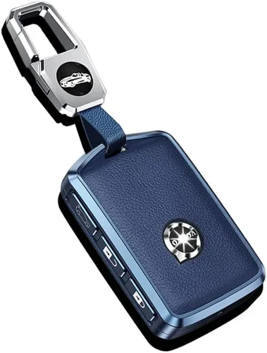 Miniatura 9 de Funda de llave de coche de textura de cuero de aleación con llavero se ajusta a Volvo XC90, XC60, XC40, S60, S90, V60, Polestar 1, T5 - Soporte