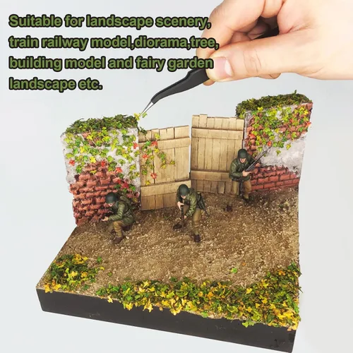 Miniatura 2 de FOIMAS Hojas de simulación de hojas en miniatura realistas para bricolaje, modelo ferroviario, jardín, diorama, paisaje, diseño de paisaje, paquete