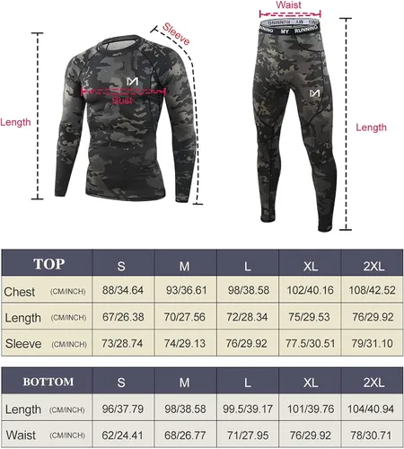 Miniatura 6 de MEETYOO Ropa interior térmica para hombre conjunto de capa base de pantalones largos de invierno para esquí y correr