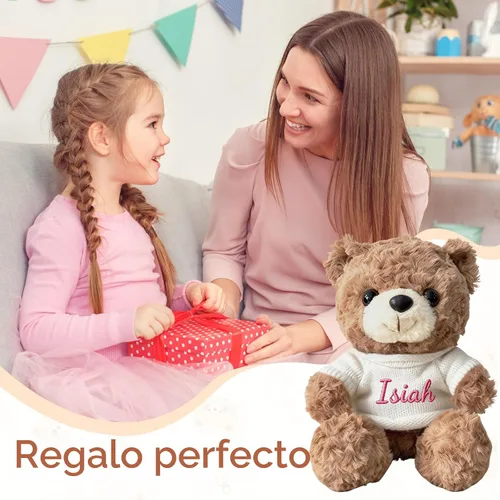 Miniatura 2 de Oso de peluche personalizado con nombre bordado personalizado, animal de peluche suave de 10/12/16 pulgadas, día de San Valentín, cumpleaños