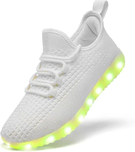 Zapatos iluminados para mujeres y hombres, con carga USB, LED, para adultos, malla de Halloween, brillante, luminoso, entrenadores, bailando,