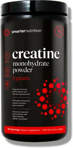 Miniatura 11 de SMARTERNUTRITION Monohidrato de creatina en polvo, 5000 mg (0.18 oz) por porción, polvo de creatina para mujeres y hombres, sin sabor, apoyo previo