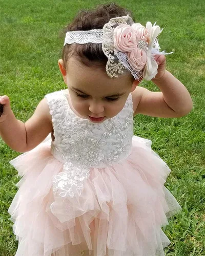 Miniatura 4 de Topmaker Vestido de niña de flores sin espalda acampanado de encaje