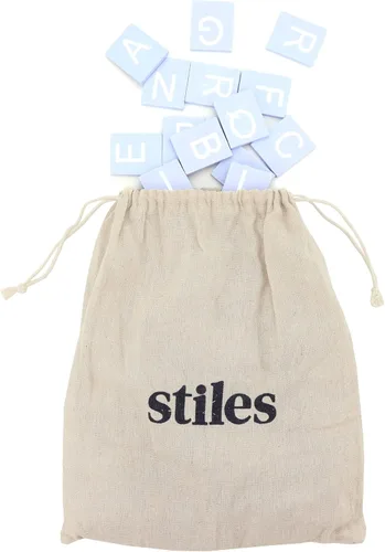 Stiles 92 fichas de letras premium para tablero de fichas, solo letras, no incluye tablero de letras, alfabeto de crucigrama de madera Nogal