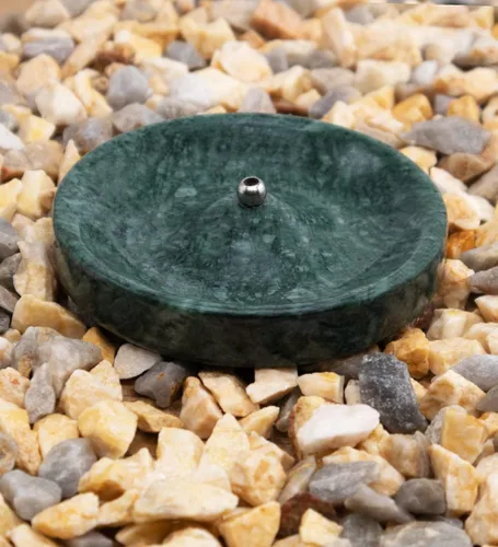 Miniatura 3 de Sermo Quemador de incienso redondo de mármol (esmeralda, verde)