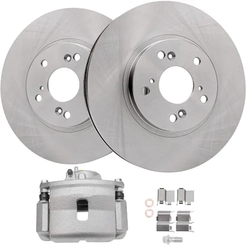 Detroit Axle - Rotores de freno de disco delantero + pinza de freno lateral del pasajero de repuesto para Honda Odyssey Acura MDX, juego de 3 piezas