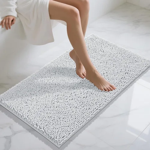 Miniatura 40 de Yimobra Alfombras lavables para baño, alfombra de baño de chenilla súper suave y absorbente para piso y alfombra, alfombra antideslizante de secado