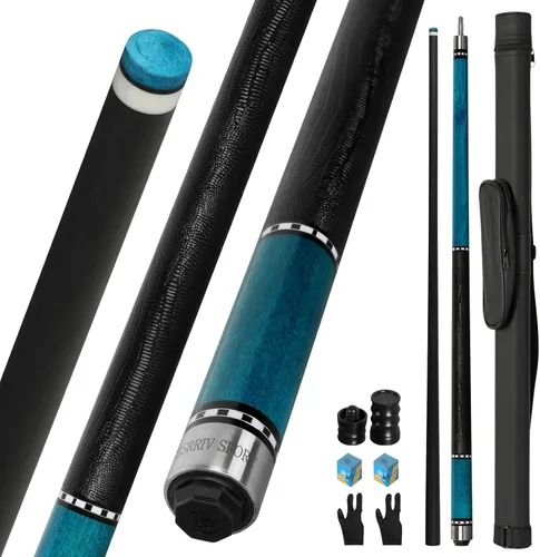 Miniatura 7 de Palo de taco de billar de fibra de carbono, 20-21 onzas, punta arcoíris de 13 mm, junta de 3/8 * 8, incluye estuche para taco, protectores de CQ-B20