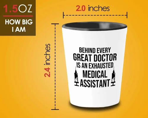 Miniatura 4 de Vaso de chupito de anatomía médica 1.5 oz - Asistente agotado - Médico Enfermera Terapeuta Farmacéutico Trabajador del Hospital Audiólogo Anatómico