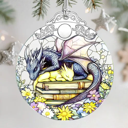 Miniatura 9 de Adorno de vitral, adorno de Navidad, adornos colgantes para decoración del hogar y adornos del árbol de Navidad, exquisita decoración navideña
