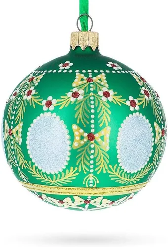Miniatura 6 de 1908 Alexander Palace Royal Egg Bola de cristal verde adorno de Navidad 3.25 pulgadas
