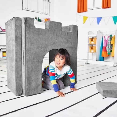 Miniatura 12 de Yourigami Sofá de juegos para niños y niños pequeños, sofá plegable convertible, diseño modular de espuma duradera, laguna azul Azul (Blue Lagoon)