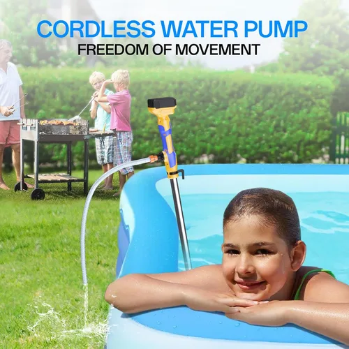 Miniatura 3 de Bomba de transferencia de agua inalámbrica compatible con batería Dewalt de 20 V MAX (sin batería) 720 GPH, cabezal de 32 pies, kit de bomba