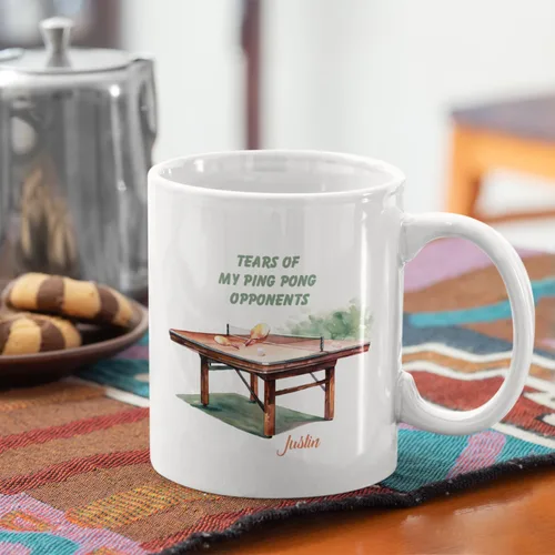 Miniatura 2 de Taza de tenis de mesa, Taza personalizada de la pelota de ping pong con el nombre, Taza de café de tenis de mesa personalizada, Taza del amante