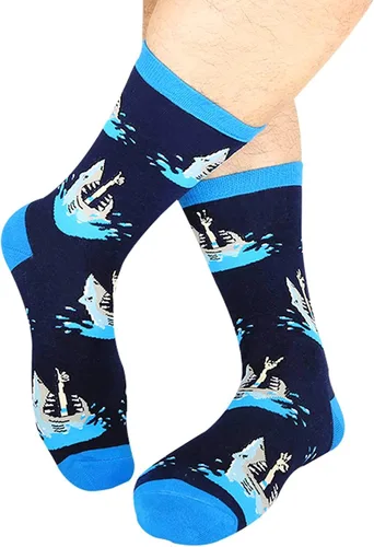 Miniatura 6 de Regalos divertidos de tiburón para hombres, regalos de animales, calcetines de pie grande alienígena, regalos de Navidad, paquete de 4