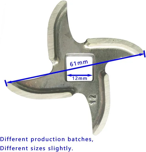 Miniatura 3 de 2 piezas de cuchillas de acero inoxidable para picadora de carne #12, repuesto para molinillos, comprueba