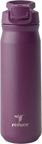 Miniatura 14 de REDUCE Hydrate Pro - Botella de agua aislada de acero inoxidable de 24 onzas, tapa abatible a prueba de fugas, apta para lavavajillas, sin BPA, Negro